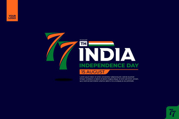 India 77th independence anniversary logotype.