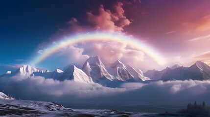 Rainbow background, beautiful scenery - obrazy, fototapety, plakaty