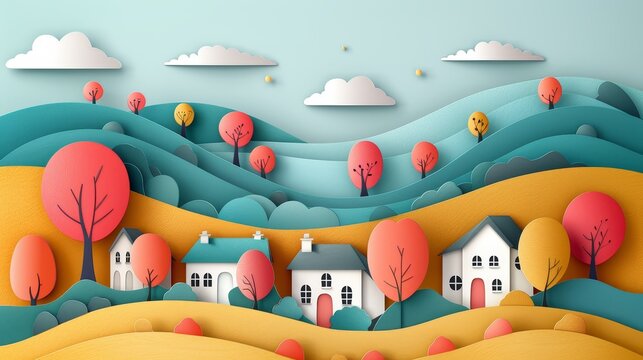 A Dorset marketing background enhanced with visually appealing paper cut illustrations