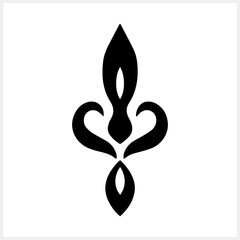 Vintage element isolated. Damask lotus. Engraving stencil Fleur de lis Vector stock illustration. EPS 10 © Iryna