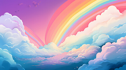 Rainbow background, beautiful scenery