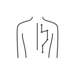 Acupuncture scheme line outline icon - obrazy, fototapety, plakaty