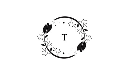 Luxury Circular Branch Leaves Alphabetical Logo