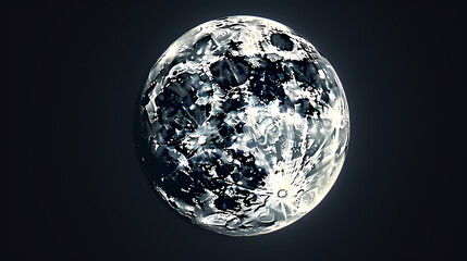 Obraz premium Lunar landscape with full moon in night sky