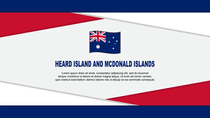 Heard Island And McDonald Islands Flag Abstract Background Design Template. Heard Island And McDonald Islands Independence Day Banner Cartoon Vector Illustration. Vector
