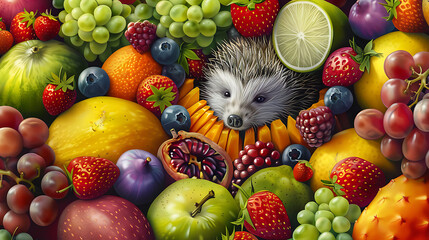 Naklejka na ściany i meble Animal in Fruits