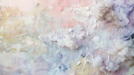 Soft Pastel Cloudy Abstract Shapes for Serene Artwork