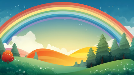 Obraz na płótnie Canvas Rainbow background, nature landscape
