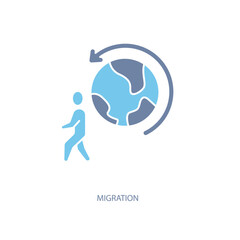 migration concept line icon. Simple element illustration. migration concept outline symbol design.