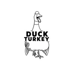 Duck and turkey logo vector, animal logo