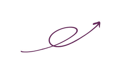 Dark purple arrow isolated on transparent background.