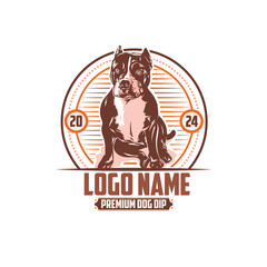 dog logo t shirt vintage vector