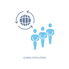 global population concept line icon. Simple element illustration. global population concept outline symbol design.