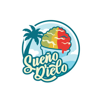 shaved ice logo vector, fun logo