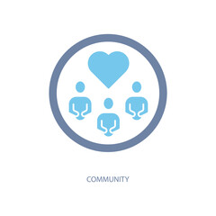 community concept line icon. Simple element illustration. community concept outline symbol design.