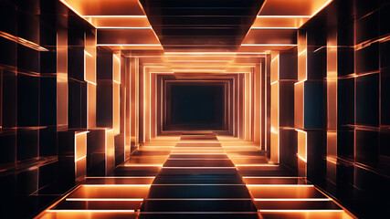 Fototapeta premium Design a background using a harmonious interplay of geometric shapes, with boxes as the central motif, exploring balance and symmetry