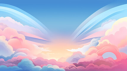 Fototapeta premium Rainbow background, nature landscape