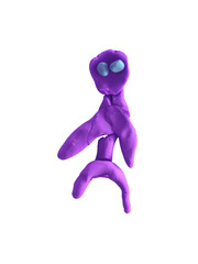 Purple alien plasticine on a transparent background.
