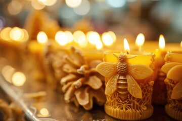 Handcrafted Beeswax Candles: Festive Holiday Market Delights