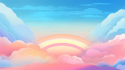 Fototapeta na wymiar Rainbow background, nature landscape