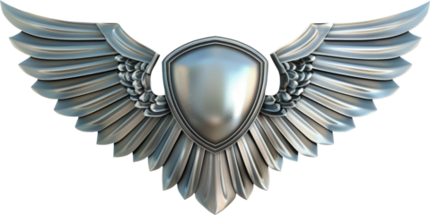 Wings badge metal transparent background PNG clipart