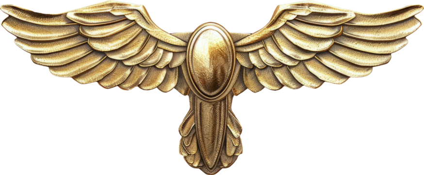 Wings badge metal transparent background PNG clipart