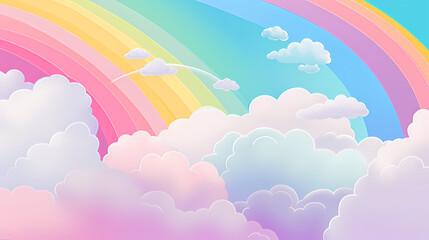 Rainbow background, nature landscape