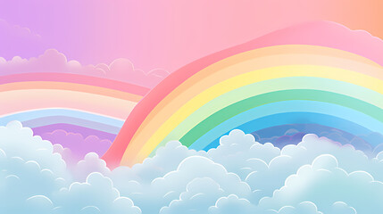 Rainbow background, nature landscape