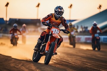 Motor Cross Racer in the mud circuit