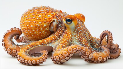 an orange and white octopus