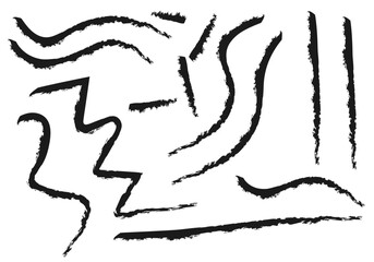 Hoja de iconos de pinceladas o trazado negro. © Gabrieuskal