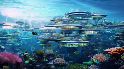 Mystical Underwater Cityscape