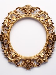 a gold frame with a white background