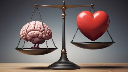 Balancing Emotions and Logic, Brain and Heart on Scales