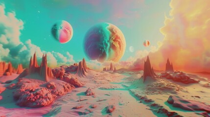 Obraz na płótnie Canvas Psychedelic Dreamworlds Explored