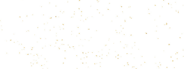 Doted and confetti golden glitter on transparent background. Shiny glittering dust. Gold glitter sparkle confetti that floats down falling