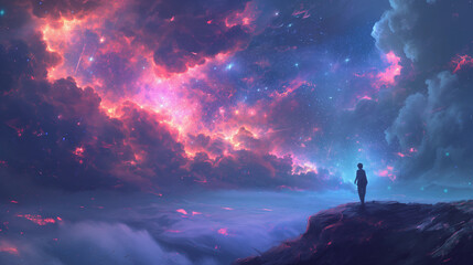 fantasy cloud night, colorful, quantumania