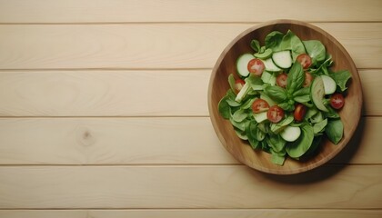 Obraz na płótnie Canvas Healthy salad with chicken, tomato, avocado, vegetables on a table