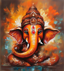 Illustration of Lord Ganesha, the son of God Shiva and Goddess Parvati. The Hindu God Ganesha is the remover of obstacles .He is the first God to be worshipped in all Hindu rites and rituals.