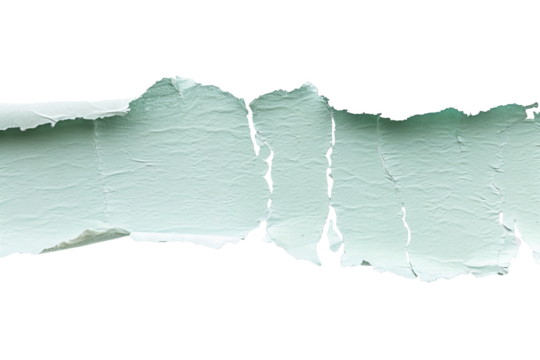 Ripped paper tear from notebook or sheet isolated on transparent png background, cutout paper, blank note piece.