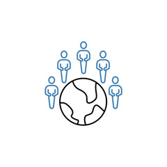 world concept line icon. Simple element illustration. world concept outline symbol design.