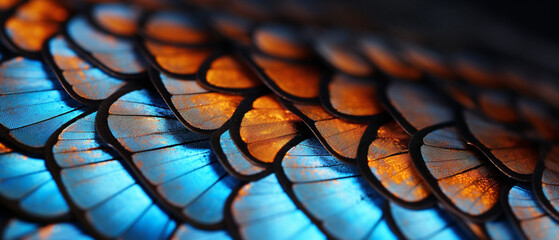 Vibrant and intricate pattern adorns the magnificent wing of a stunningly beautiful butterfly.