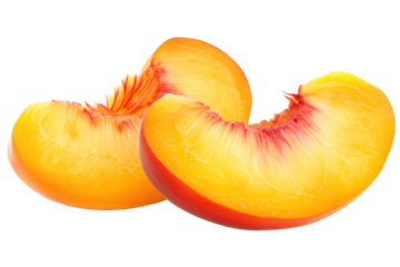 Isolated peach slices