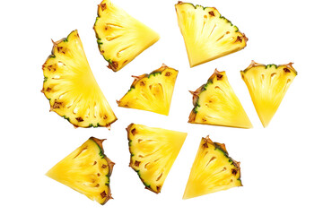 Pineapple wedges on white - Powered by Adobe