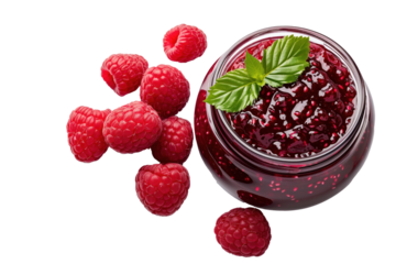 Strawberry jam jar isolated