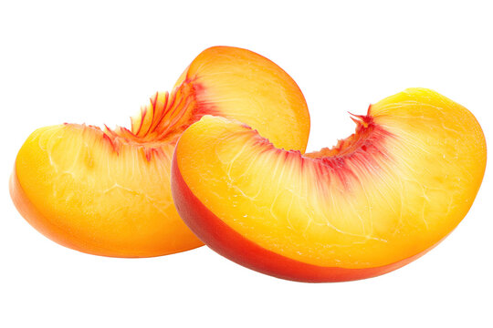 Isolated peach slices