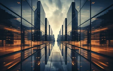 Foto op Plexiglas a city with many tall buildings © VSTOCK
