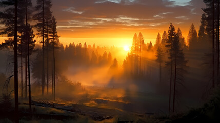 The interweaving beauty of sunset and sunrise