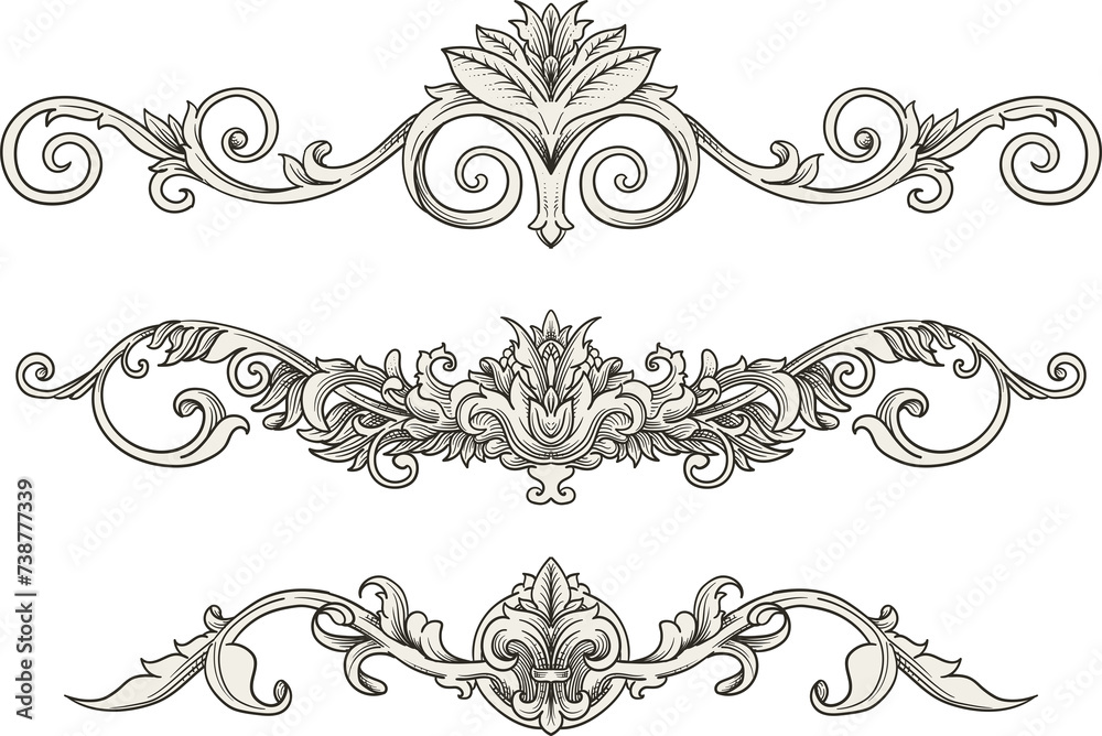 Canvas Prints Vintage baroque ornament in Victorian style
