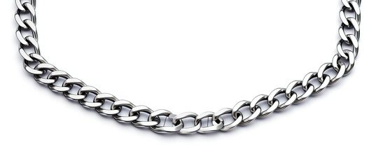 Obraz premium Chain in chrome and silver. isolated on white background
